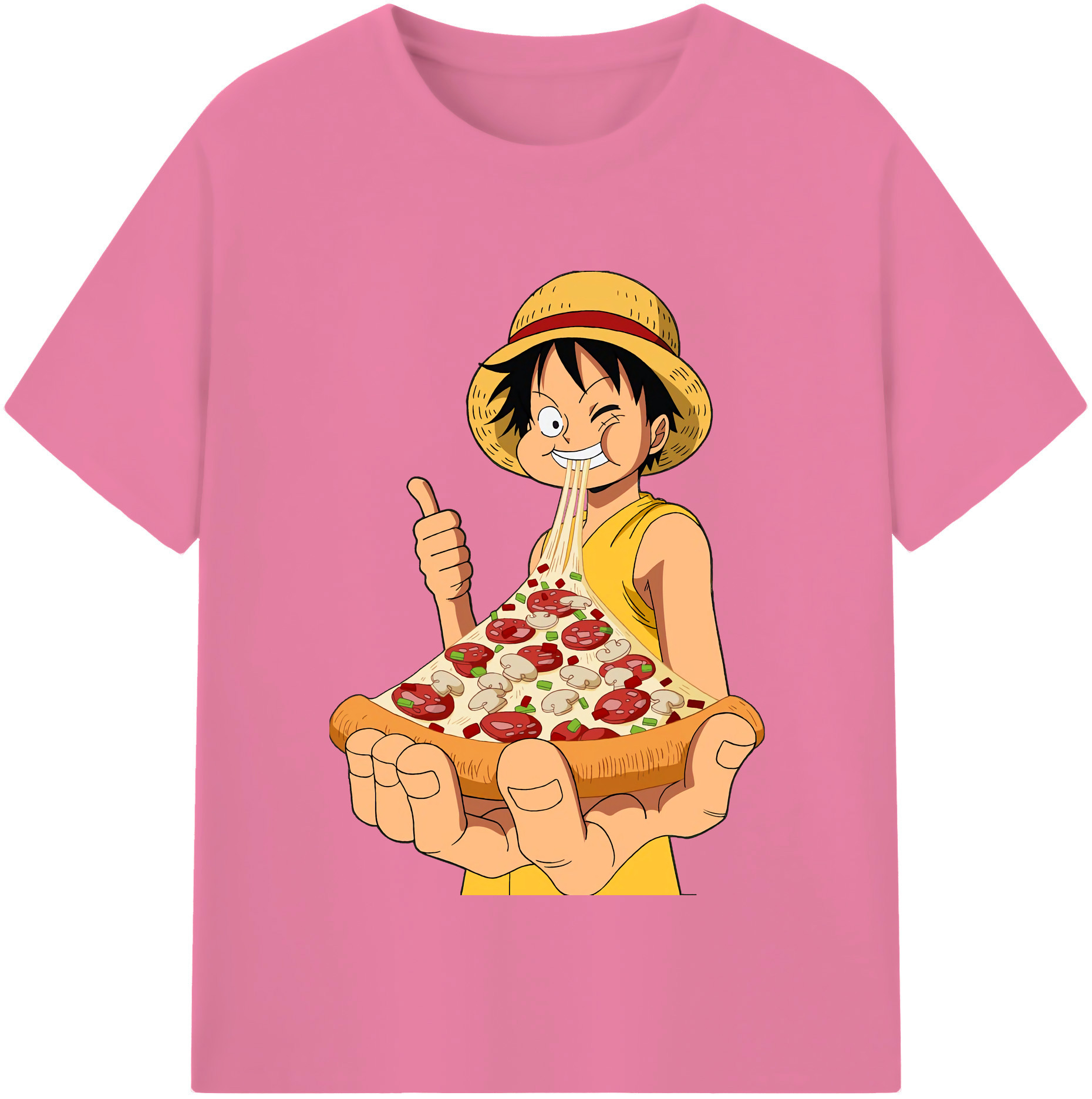 ワンピース モンキー・D・ルフィ ONE PIECE Monkey D. Luffy 綿100％半袖Tシャツ（フロントプリント）